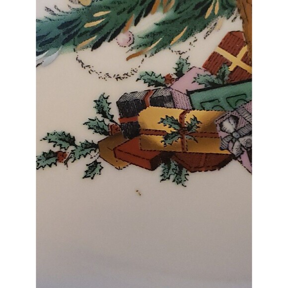 Spode Christmas Tree Gold 75th Anniversary Edition 12” Round Platter Macy's BOX - Picture 3 of 11